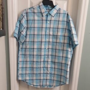 Croft & Barrow Light Blue Plaid Casual Shirt
